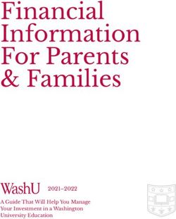 Financial Information For Parents & Families - 2021-2022 A Guide That Will Help You Manage Your Investment in a Washington University Education