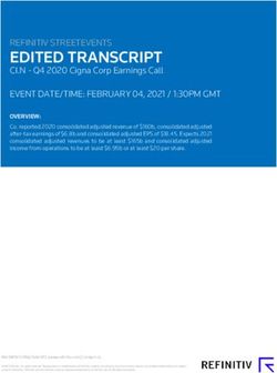 EDITED TRANSCRIPT REFINITIV STREETEVENTS