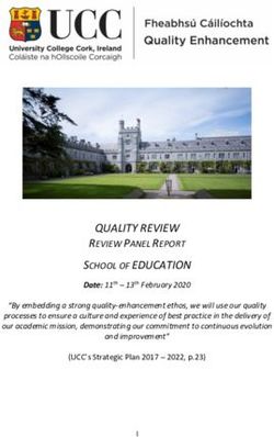 QUALITY REVIEW REVIEW PANEL REPORT SCHOOL OF EDUCATION - UCC