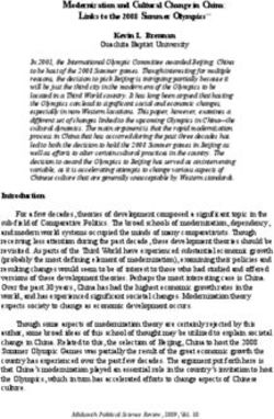 Modernization and Cultural Change in China: Links to the 2008 Summer Olympics