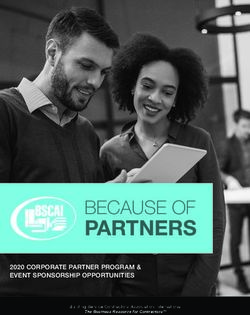 2020 CORPORATE PARTNER PROGRAM & EVENT SPONSORSHIP OPPORTUNITIES - The Business Resource for ContractorsTM - BSCAI