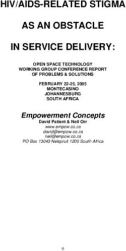 HIV/AIDS-RELATED STIGMA AS AN OBSTACLE IN SERVICE DELIVERY