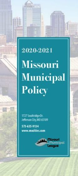 Missouri Municipal Policy - 2020-2021 1727 Southridge Dr. Jefferson City, MO 65109
