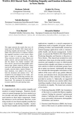 WASSA 2021 Shared Task: Predicting Empathy and Emotion in Reaction to News Stories - Association for Computational ...