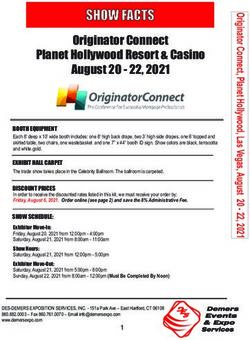 SHOW FACTS Originator Connect Planet Hollywood Resort & Casino August 20 - 22, 2021