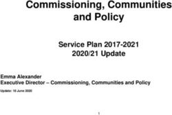 Commissioning, Communities and Policy - Service Plan 2017-2021 2020/21 Update Emma Alexander Executive Director - Commissioning, Communities and ...