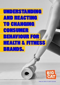 UNDERSTANDING AND REACTING TO CHANGING CONSUMER BEHAVIOUR FOR HEALTH & FITNESS BRANDS - Big Cat 2020. All rights reserved.
