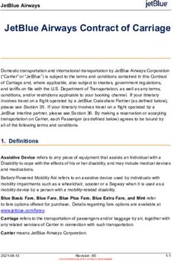 JetBlue Airways Contract of Carriage