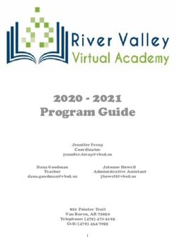 Program Guide 2020 2021 - Jennifer Feeny Coordinator Dana Goodman - Van Buren School District