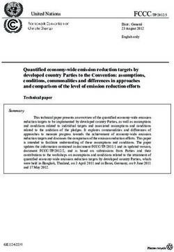 Quantified economy-wide emission reduction targets by developed country Parties to the Convention: assumptions, conditions, commonalities and ...