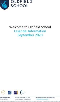 Welcome to Oldfield School Essential Information September 2020