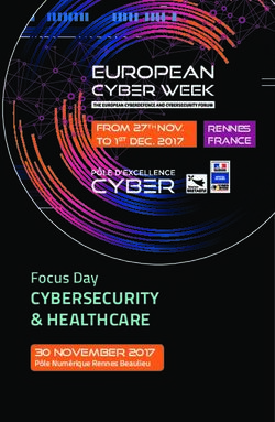 CYBERSECURITY & HEALTHCARE - Focus Day 30 November 2017 Pôle Numérique Rennes Beaulieu - EIT Digital