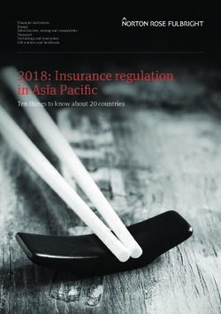 2018: Insurance regulation in Asia Pacific - Ten things to know about 20 countries - Norton Rose Fulbright