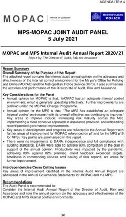 MPS-MOPAC JOINT AUDIT PANEL - 5 July 2021