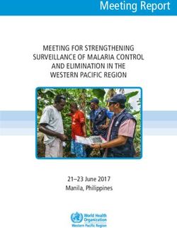 Meeting Report MEETING FOR STRENGTHENING SURVEILLANCE OF MALARIA CONTROL AND ELIMINATION IN THE WESTERN PACIFIC REGION - World Health Organization