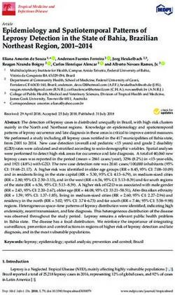 Epidemiology and Spatiotemporal Patterns of Leprosy Detection in the State of Bahia, Brazilian Northeast Region, 2001-2014 - MDPI