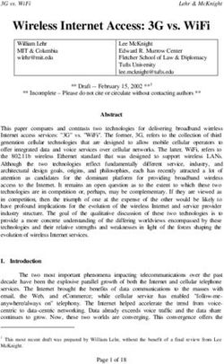 WIRELESS INTERNET ACCESS: 3G VS. WIFI