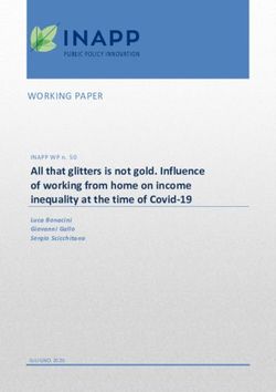 All that glitters is not gold. Influence of working from home on income inequality at the time of Covid-19 - INAPP WP n. 50 - oa inapp