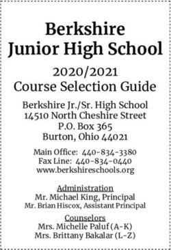 Berkshire Junior High School - 2020/2021 Course Selection Guide