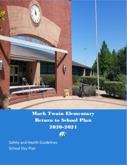 Mark Twain Elementary Return to School Plan 2020-2021 - Safety and Health Guidelines School Day Plan