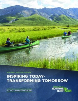 Inspiring Today-Transforming Tomorrow - 2020/21 MARKETING PLAN NORTHWEST TERRITORIES TOURISM