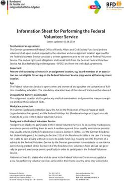 Information Sheet for Performing the Federal Volunteer Service