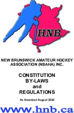 CONSTITUTION BY-LAWS REGULATIONS - and NEW BRUNSWICK AMATEUR HOCKEY ASSOCIATION (NBAHA) INC - Hockey New Brunswick
