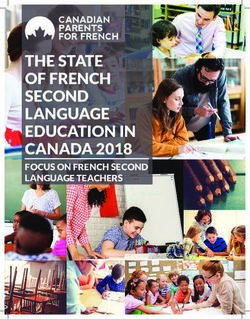 THE STATE OF FRENCH SECOND LANGUAGE EDUCATION IN CANADA 2018 - FOCUS ON FRENCH SECOND LANGUAGE TEACHERS