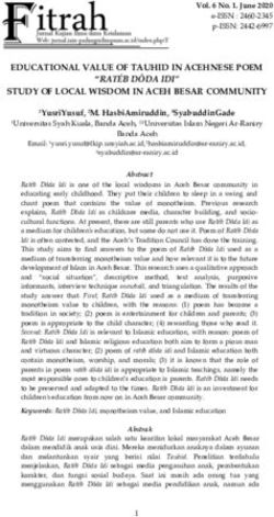 EDUCATIONAL VALUE OF TAUHID IN ACEHNESE POEM - Rumah Jurnal IAIN Padangsidimpuan.