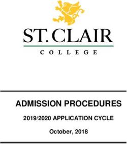 ADMISSION PROCEDURES 2019/2020 APPLICATION CYCLE - October, 2018 - St. Clair College