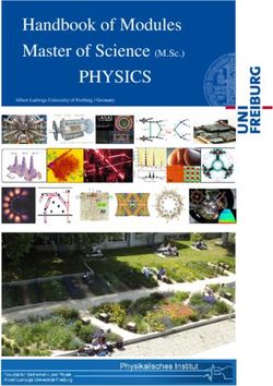 PHYSICS Handbook of Modules - Master of Science (M.Sc.) Albert-Ludwigs-University of Freiburg / Germany