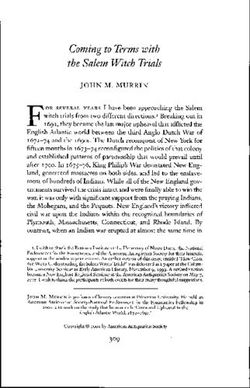 Coming to Terms with the Salem Witch Trials