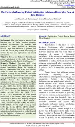 The Factors Influencing Patient Satisfaction in Interna Room Men Puncak Jaya Hospital