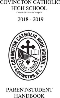 COVINGTON CATHOLIC HIGH SCHOOL - PARENT/STUDENT HANDBOOK 2018 - 2019 Catholic Diocese of Covington