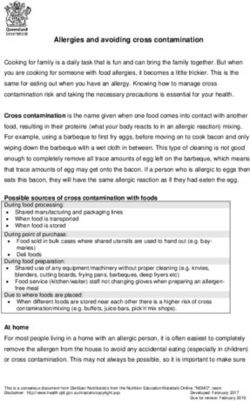 Allergies and avoiding cross contamination