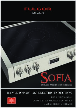 RANGE TOP 30" - 36" ELECTRIC INDUCTION - USE & CARE MANUAL GUIDE D'UTILISATION ET D'ENTRETIEN MANUAL DE USO Y CUIDADO - Fulgor Milano