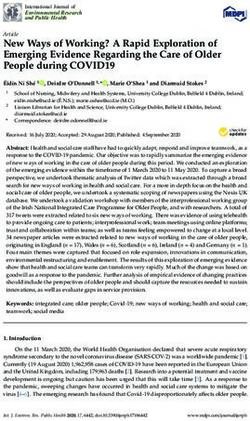 New Ways of Working? A Rapid Exploration of Emerging Evidence Regarding the Care of Older People during COVID19 - MDPI