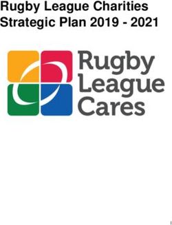 Rugby League Charities Strategic Plan 2019 2021