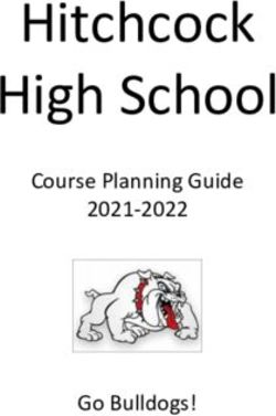 Hitchcock High School - Course Planning Guide 2021-2022 Go Bulldogs! - Hitchcock ISD