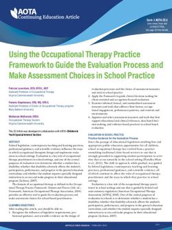 Using The Occupational Therapy Practice Framework To Guide The ...