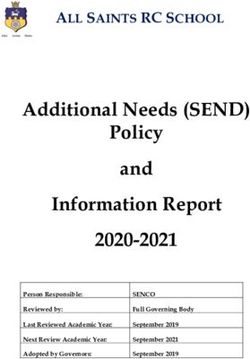 Additional Needs (SEND) Policy and Information Report 2020-2021