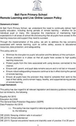 Bell Farm Primary School Remote Learning and Live Online Lesson Policy