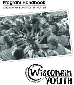 Program Handbook 2020 Summer & 2020-2021 School Year - Wisconsin Youth Company