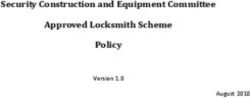 Security Construction and Equipment Committee Approved Locksmith Scheme Policy - Version 1.0 August 2010