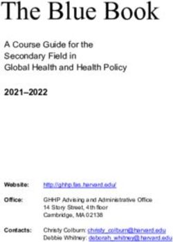 The Blue Book A Course Guide for the Secondary Field in Global Health and Health Policy
