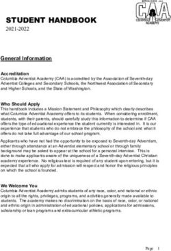 STUDENT HANDBOOK 2021-2022 - Columbia Adventist Academy