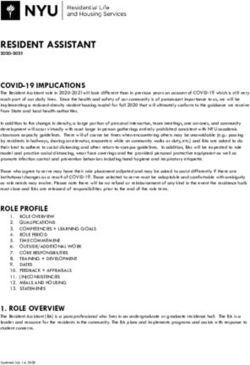 RESIDENT ASSISTANT COVID-19 IMPLICATIONS - NYU