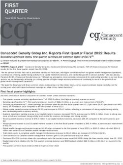 FIRST QUARTER - Canaccord Genuity