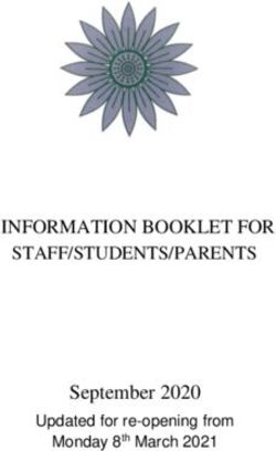 INFORMATION BOOKLET FOR STAFF/STUDENTS/PARENTS - September 2020 - Mayfield Grammar School Gravesend