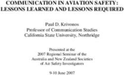 COMMUNICATION IN AVIATION SAFETY: LESSONS LEARNED AND LESSONS REQUIRED